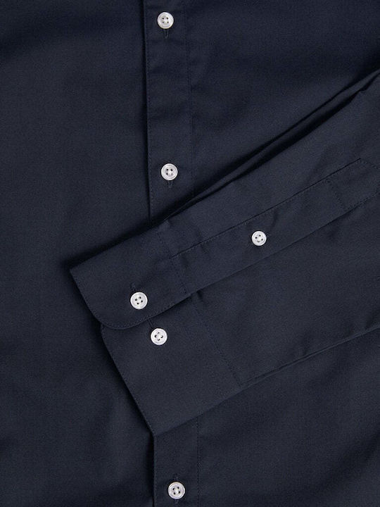 Jack & Jones Men's Shirt Long Sleeve Cotton Navy Blazer
