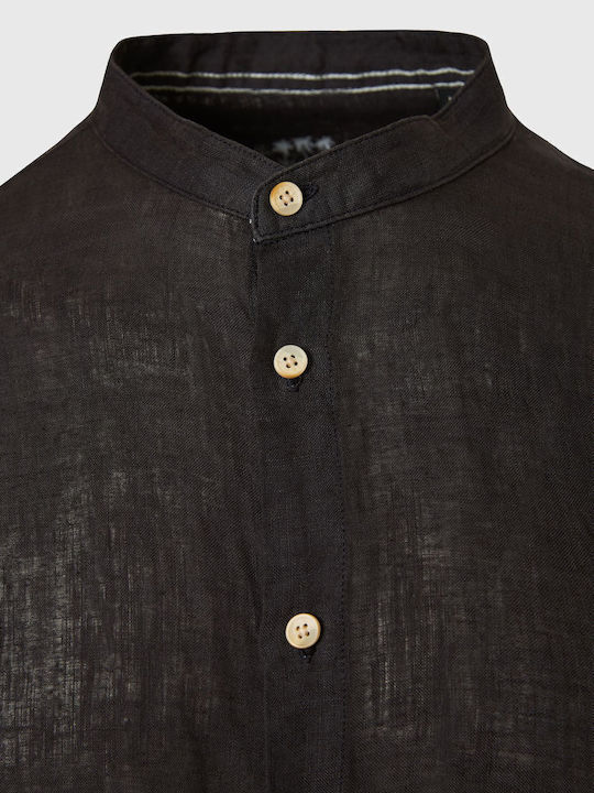 Long-sleeved Linen Shirt Black