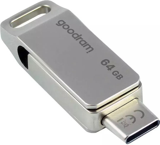GoodRAM 64GB USB 3.2 Stick με σύνδεση USB-C Γκρι