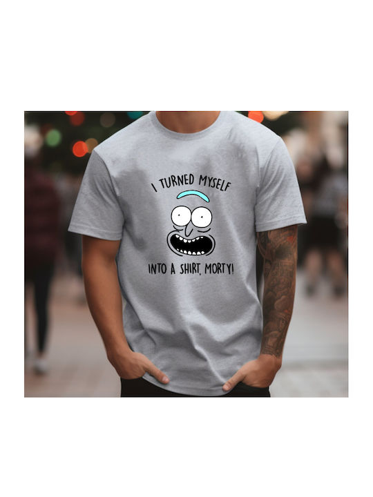 Γκρι Μπλούζα Tshirt Rick And Morty Original Fruit Of The Loom 100% Βαμβάκι No21