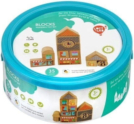 Lucy & Leo Wooden Building Blocks Set for 3+ Years 32 Pieces
