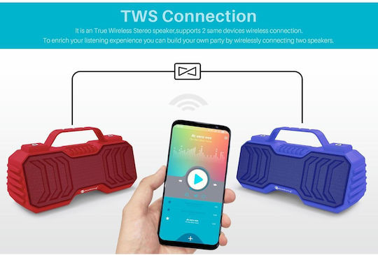 New Rixing NR-2029 Bluetooth Speaker 6W with Radio and Battery Life up to 7 hours Blue