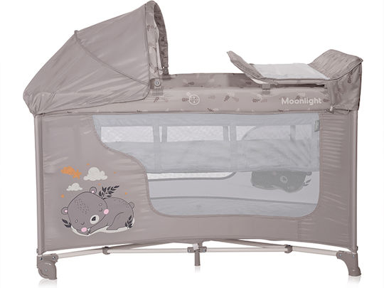 Lorelli Moonlight Кошара за игра 2 Нива с Променяща се Повърхност & Матрак Бежов 126x70см