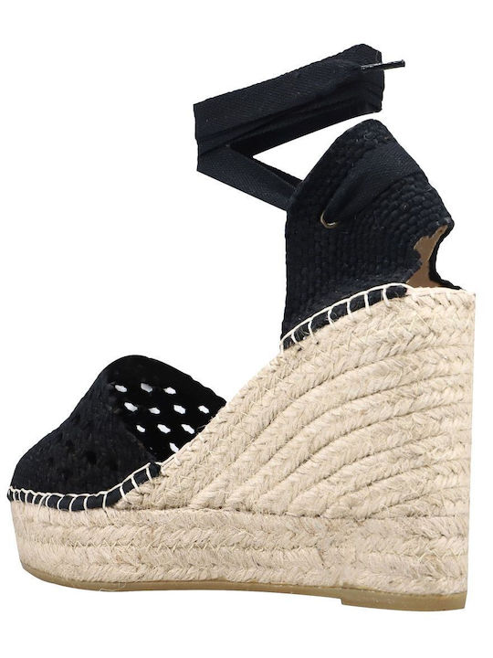 Damenplattformen im Espadrilles-Stil Schwarz
