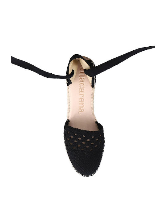 Damenplattformen im Espadrilles-Stil Schwarz