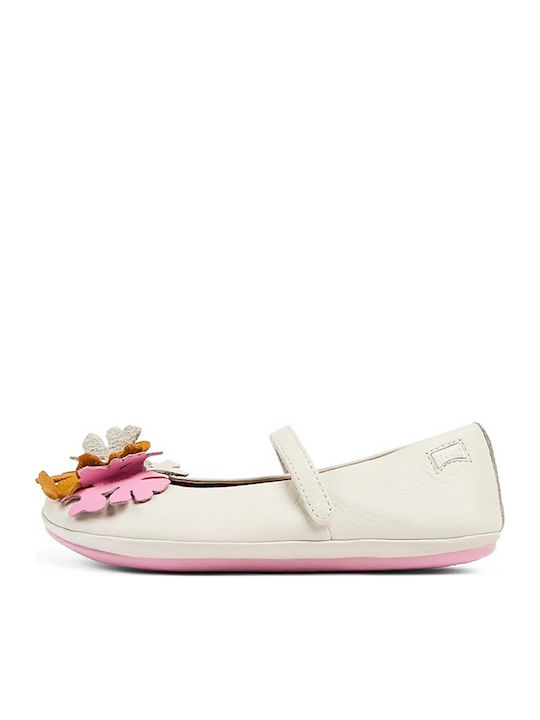 Balerini Albi din Piele pentru Copii Camper Twins (k800587-001)