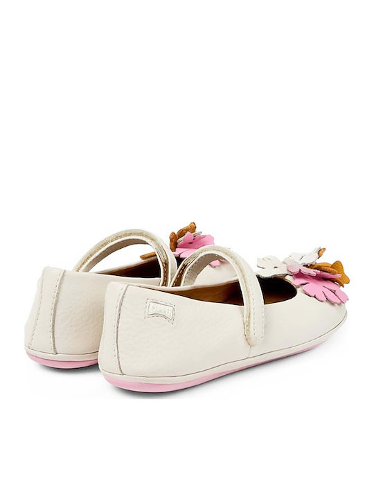 Balerini Albi din Piele pentru Copii Camper Twins (k800587-001)