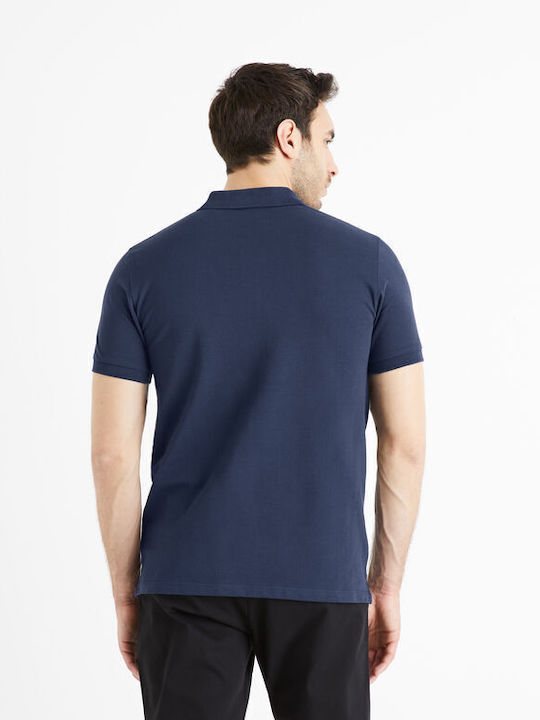 Celio Teone Ανδρική Μπλούζα Polo Navy Μπλε