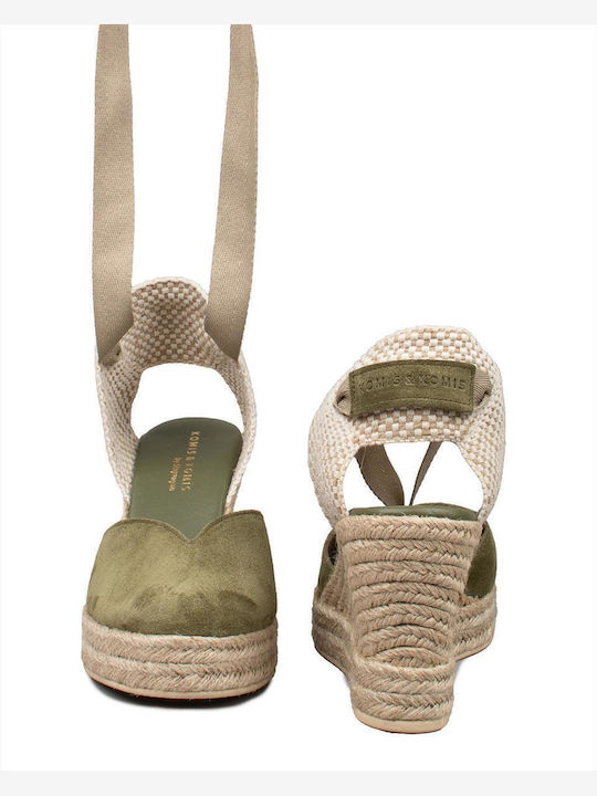 Women's Suede Platform Espadrilles Green