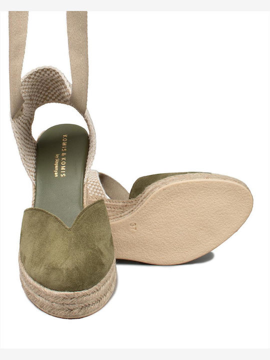 Women's Suede Platform Espadrilles Green
