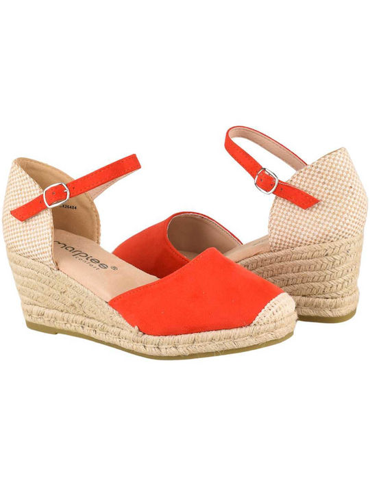 Amarpies Damenplattformen im Espadrilles-Stil Rot