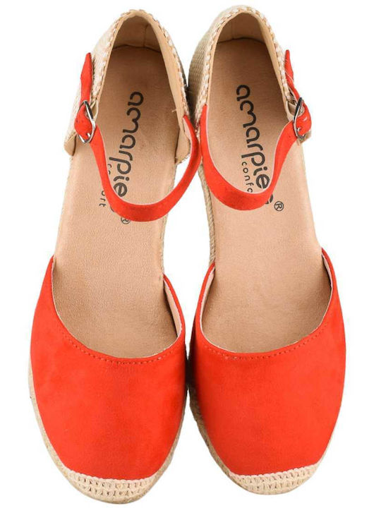 Damenplattformen im Espadrilles-Stil Rot