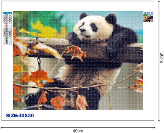 Diamond Mosaic Tapestry Rila Crafts, 30x40cm, Panda