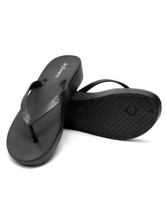 Imperia Women's Platform Flip Flops Black