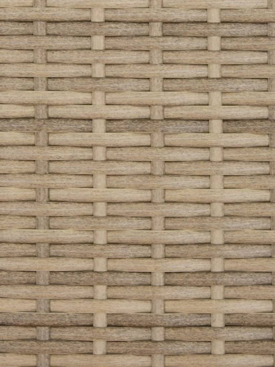 Liegestuhl-Bett Doppel Rattan mit Kissen & Sonnenschirm Beige 110x201cm.