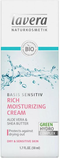Lavera Basis Sensitiv Rich Ενυδατική Κρέμα Προσώπου Ημέρας με Aloe Vera 50ml