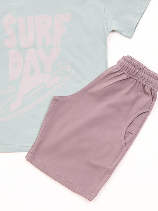 Trax Kids Set with Shorts Summer 2pcs Mint Surf Day