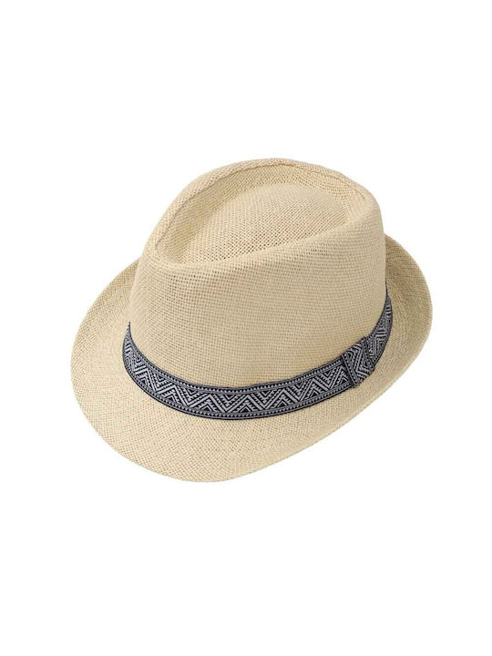 Aquablue Straw Men's Fedora Brown