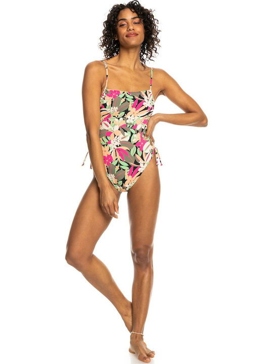 Printed Beach Classics One Piece Swimsuit with Removable Padding Anthracite