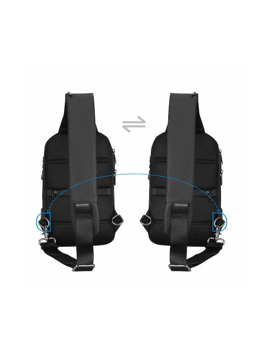 Mark Ryden Sling Bag with Zipper & Adjustable Strap Black 22x10x31cm