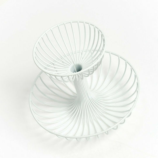 Zeller Fruit Bowl Metallic White 32x26x23.5cm