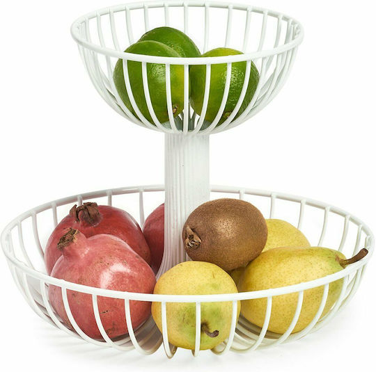 Zeller Obstschale Metallisch Weiß 32x26x23.5cm