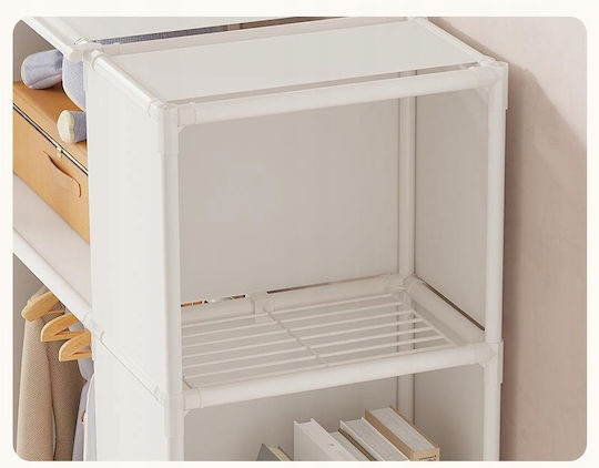 Single Door Wardrobe Sliding White 40x28x125cm