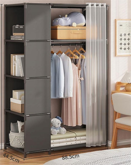 Doppeltür Kleiderschrank Schieben Schwarz 89x45x163cm