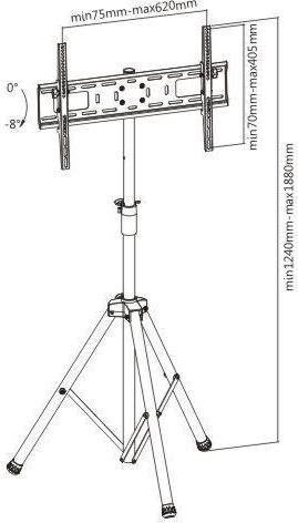 Blackmount FS08-46T Fernsehhalterung Boden bis 55" und 35kg