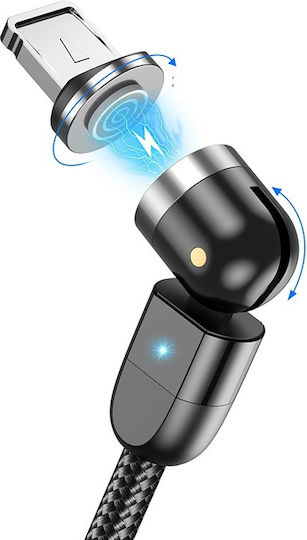 540° Unghi (90°) / Magnetic Cablu USB la Type-C cu mai multe porturi 3.1A Negru 2m