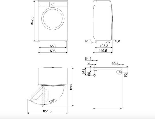 Smeg Πλυντήριο Ρούχων 6kg 1200 Στροφών LBW62PCIT