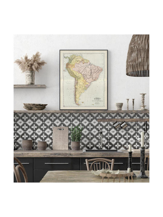 Rand, Mcnally & Co.'s Indexed Atlas Of The World Map Of South America Gemälde auf Leinwand 120x80cm