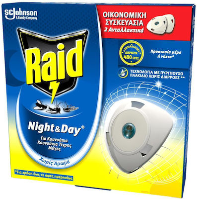 Raid Εντομοαπωθητική Αυτόματη Συσκευή Night & Day Σετ Raid