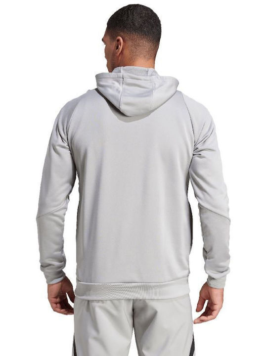 Adidas Tiro 24 Training Men's Sweatshirt Jacket with Hood and Pockets Gray