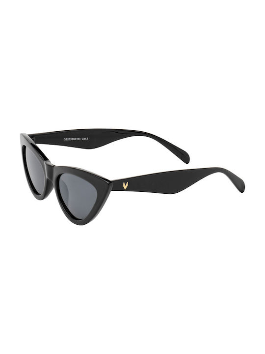 Women's Sunglasses with Black Plastic Frame and Black Lens 02-3104-2