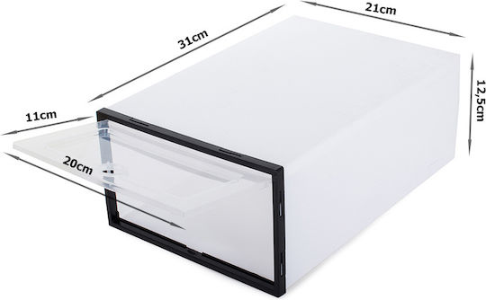 Plastic Casetă pentru Pantofi în Culoare Alb 34.5x24x14cm 1buc