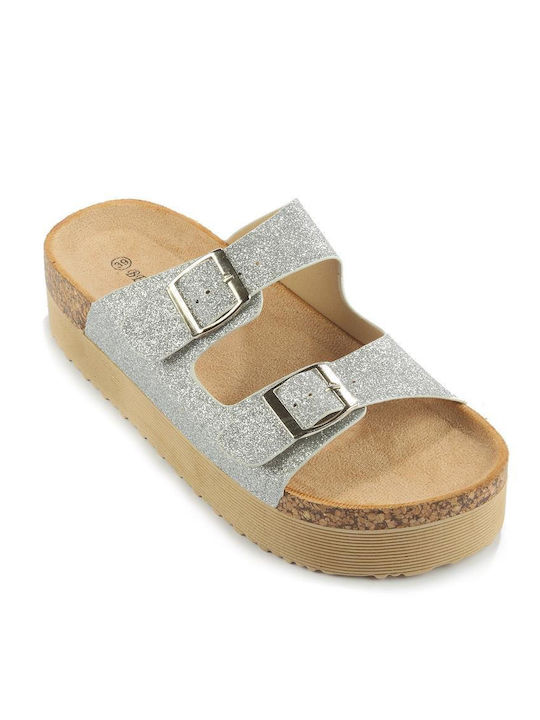 Slipper Flatform All Glitter Fshoes Ls092.17 - Fshoes - Silver