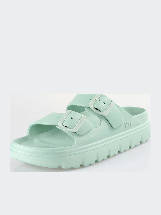 Women's Flip Flops in Style Sandals with Green Platforms