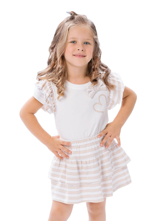 Energiers Kinder Set mit Rock Sommer 2Stück Beige