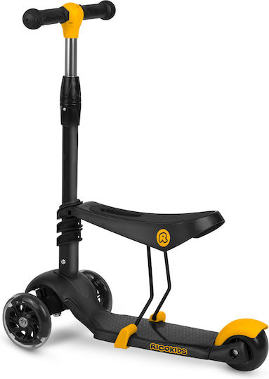 Ricokids Kinderroller Cubi 3-Rad mit Sitz Schwarz