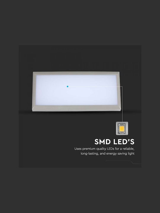 V-TAC Стенен Външен Плафон LED IP65 20W с Студено бяло Светлина 31.9x17x11.4εκ.