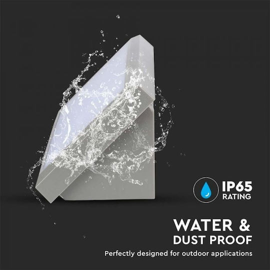V-TAC Wall-Mounted Outdoor Ceiling Light LED IP65 20W with Cool White Light 31.9x17x11.4εκ.