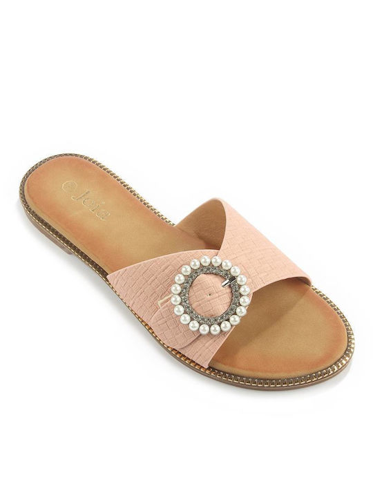 Slipper mit breitem Absatz und runder Schnalle Fshoes W155.06 - Fshoes - Pink