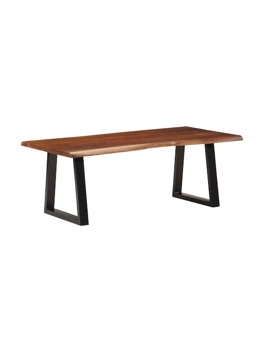 Rectangular Coffee Table from Solid Wood Honey Brown L110xW55xH40cm.