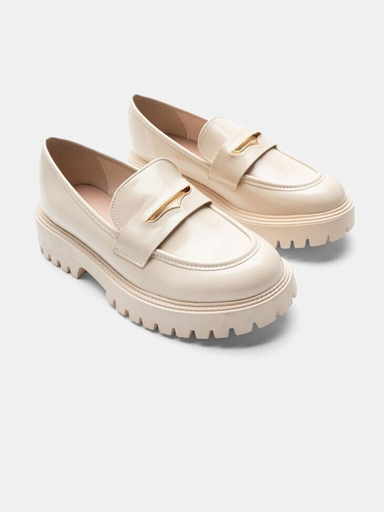 Women's Loafers With Gold -ecru