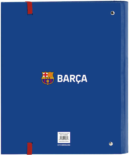 F.C. Barcelona Mappe mit 4 Ringen für Papier A4 Blau F.c Barcelona 1Stück