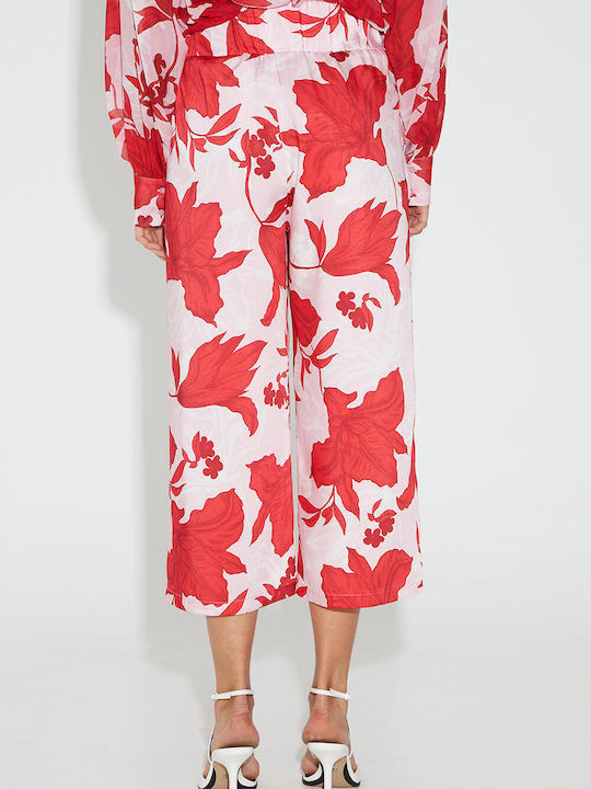 Bill Cost Women's Culottes with Elastic Floral Red