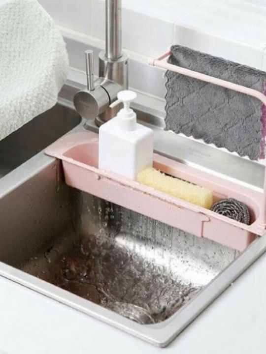 Organizer für die Küchenspüle Klappbar aus Edelstahl in Rosa Farbe