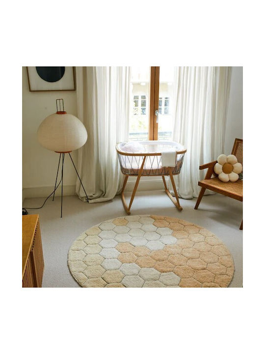 Lorena Canals - Χαλί Δωματίου Round Honeycomb Gold Ø140cm