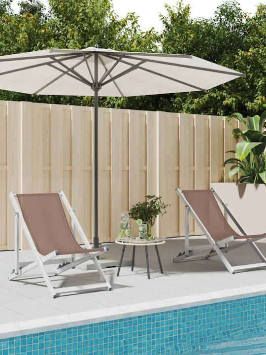 Deckchairs Aluminum Coffee 2pcs 57x97.5x80cm